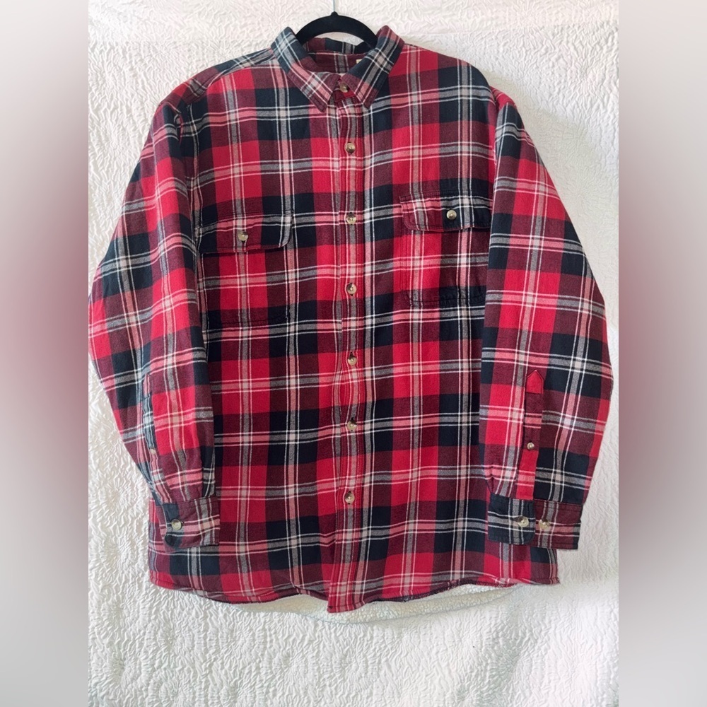 RedHead Sherpa-Lined Plaid Flannel Shirt Jacket
